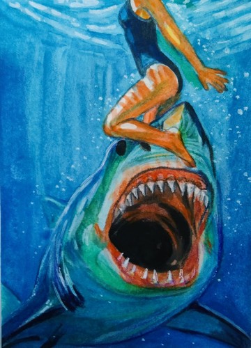 Original aceo shark - aceo, shark🦈