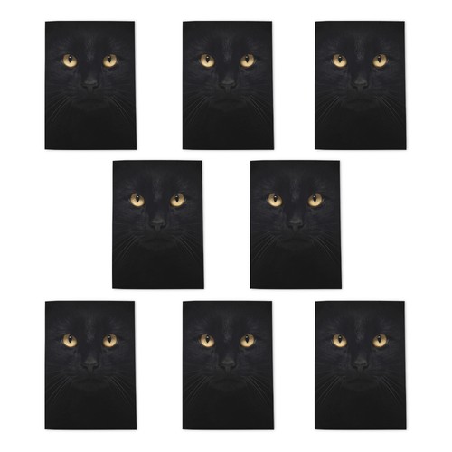 Black cat eyes art cards - black,