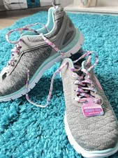 New Ladies Skechers Shape Up Trainers Size 4 Grey Pink
