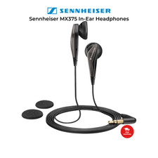 Sennheiser MX375 In-Ear Headphones - Dynamic Sound & Comfort Fit - Black | NEW