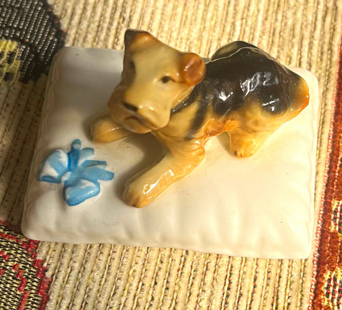 Ceramic welsh dog figurine - welsh,