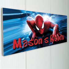 Spider man personalised door - man,
