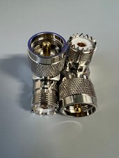 UHF SO239 female to UHF PL259 male right angled 90 degree adapter x1
