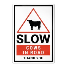 Cows Animal Slow Warning