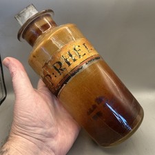 SUPERB EARLY VICTORIAN PONTILLED CHEMIST SHOP ROUND POISON BOTTLE P:RHEL.