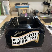 RARE Black Bottle Scotch Whisky Ashtray MADE BY HCW 170'S/80'S , PRISTINE.