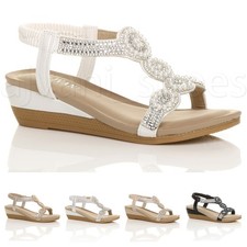 WOMENS LADIES MID WEDGE HEEL