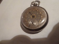 ANTIQUE 1863 SILVER & solid GOLD DIAL FUSEE POCKET WATCH Case by JAMES WALKER