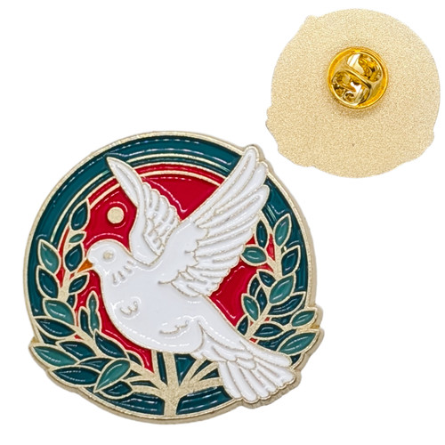 White dove pin - white,