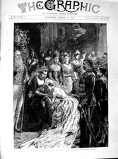 Original Old Antique Print