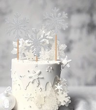 10 Pc SNOWFLAKE SILVER GLITTER