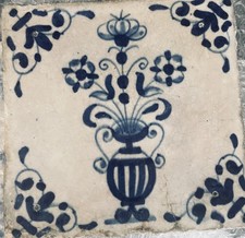 Antique Delft Tulip Vase Tile