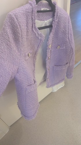 Purple boucle jacket size - purple,