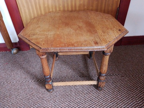 Vintage oak octagonal side - vintage,