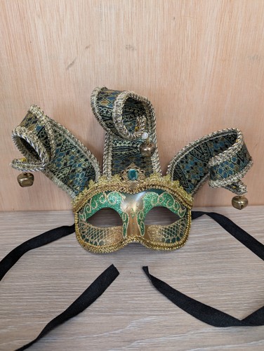 Venetian jester mask - mask, gold