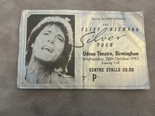cliff richards odeon theatre birmingham 1983 silver tour ticket