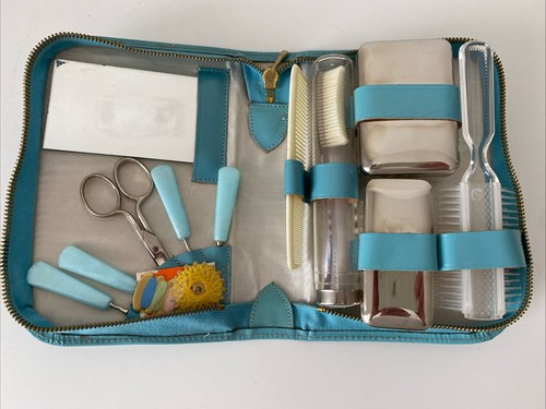 Vintage blue travel kit - vintage,