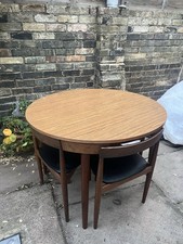 Frem Rojle Danish Mid Century 1950s Roundette Dining Table and 4 Chairs 