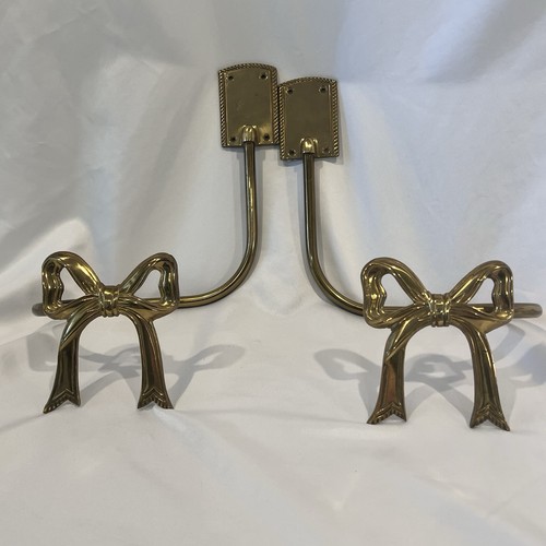 Brass bow curtain tie - brass,