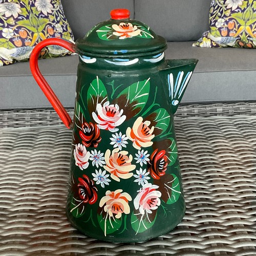 Vintage hand painted enamel - hand, /