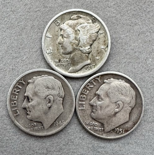 1917 1948 1951 one dime - 1948,