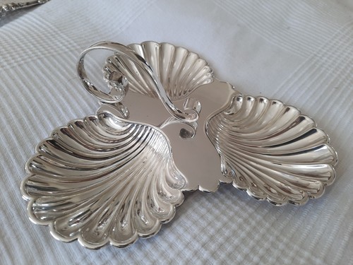 Antique silver plate triple - plate,