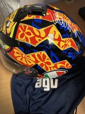 VALENTINO ROSSI HAND SIGNED AGV MOTORCYCLE HELMET MS MOTOGP YAMAHA