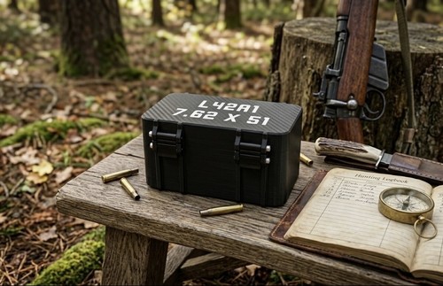Round ammo box 62x51 nato - round, 7.62x51