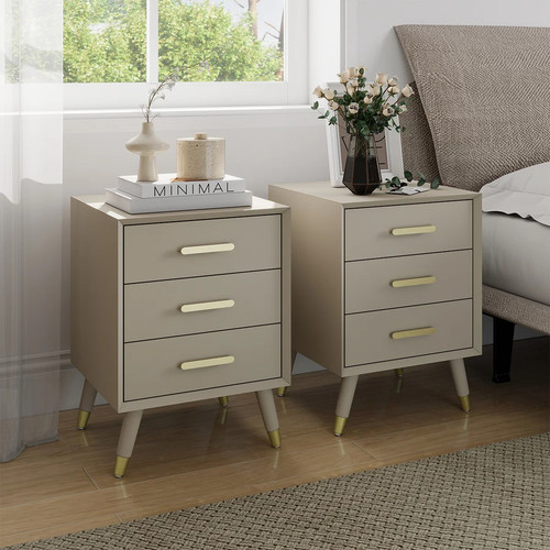 Pair drawer bedside table - bedside,