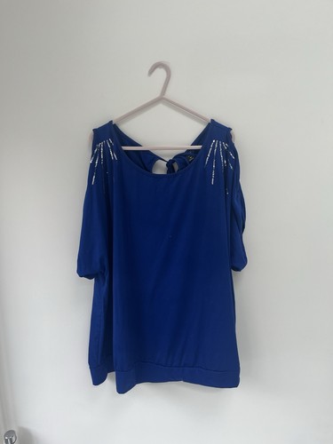 Shein blue shoulder-less