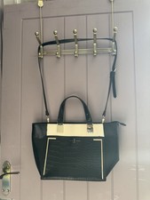 Jasper Conran Black and Cream Croc Effect Tote Bag