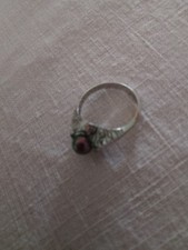 Silver Ring With A Black Pearl