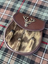 Scottish brown kilt sporran - kilt,