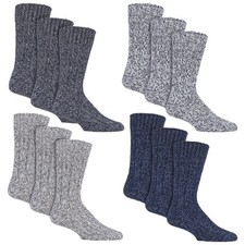 3 Pairs Mens Wool Boot Socks |