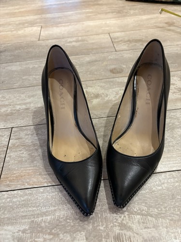 Coach black leather pointed - coach,