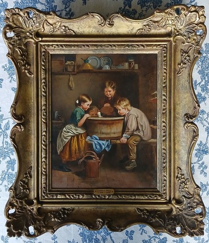 Antique oil painting john h - oil, |