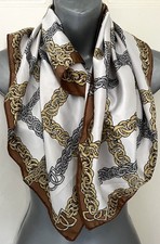Beautiful Quality Primark Multi Chain Print Satin Scarf - One Size - New