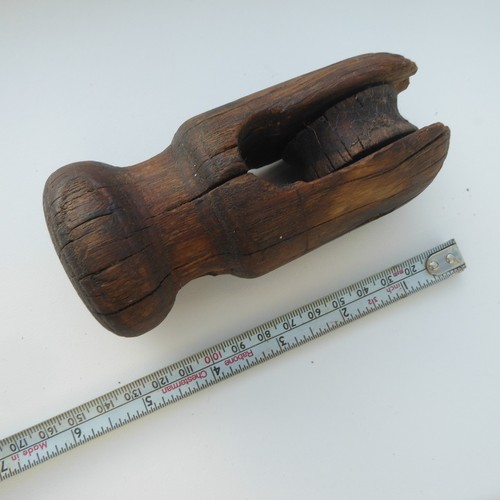 Vintage wooden boat pulley - wooden,