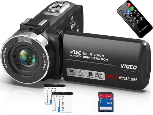 Camcorder 48mp video camera - 4k,