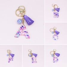 Alphabet Crystal Keyring A-Z Initials Letter Key Ring Tassel Key Chain Holder