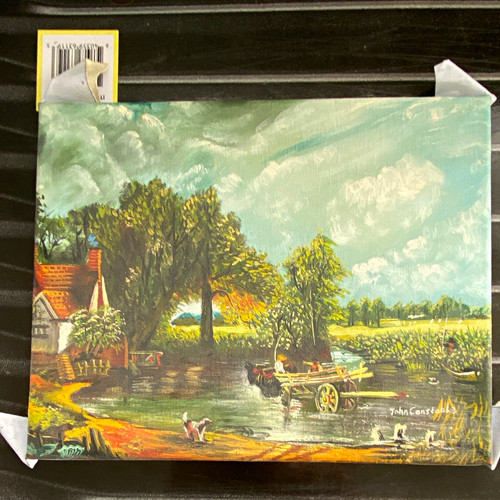 Small landscape river cottage - river,