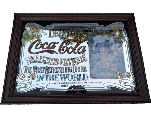 Vintage large coca cola - large, mirror