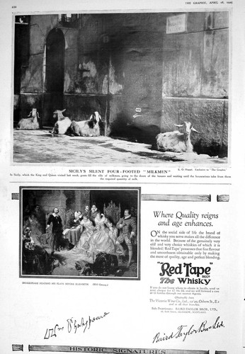 Antique print 1925 red tape - print,