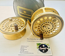 Vintage Hardy Gold Sovereign 8/9 Fly Reel with Spool Floating Line & Case