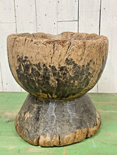 Vtg Rustic Bowl Tree Garden