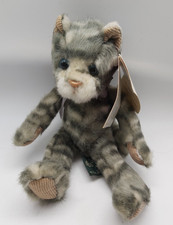 Russ Bears from the Past Grey & White Striped with Blue Eyes with tags (H11)