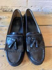 G H Bass Weejuns Esther Kiltie Tassel Loafers Black Leather  Size 8 Eu 41