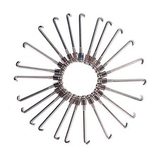 24pcs Standard Meal Banjo Parts Banjo Round Hooks Thread HA08 (Silver)