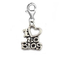 I Love to Blog Clip on Pendant