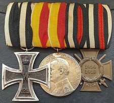 ✚11171✚ German post WW1 mounted medal group Iron Cross II. Class Baden War Medal